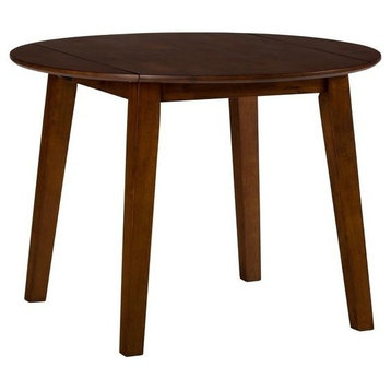 Simplicity Caramel Round Drop-leaf Table