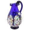 GlassOfVenice Murano Glass Millefiori Art Glass Carafe - Blue