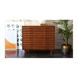 Inline Brass Filing Cabinet | CB2 - Cable Management