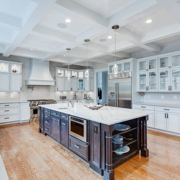 White and Dark Traditional Kitchen Design Vienna, VA