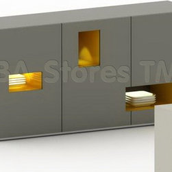 Modern Dark Grey Buffet with Built-In Lights - VIG Furniture - Buffets And Sideboards