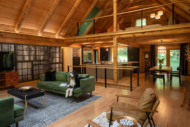 Example of a mountain style living room design in Baltimore