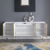 Dragos 65" White Lacquer With Bronze Ripples Sideboard