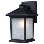 Z-Lite - Z-Lite 507B-BK Waterloo - Outdoor Wall Light - The solid, timeless styling of this large outdoorWaterloo Outdoor Wal Black White Seedy Gl *UL: Suitable for wet locations Energy Star Qualified: n/a ADA Certified: n/a  *Number of Lights: Lamp: 1-*Wattage:100w Medium bulb(s) *Bulb Included:No *Bulb Type:Medium *Finish Type:Black