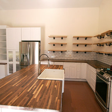 Open Concept Kitchen with Natural Elements and Industrial Touches