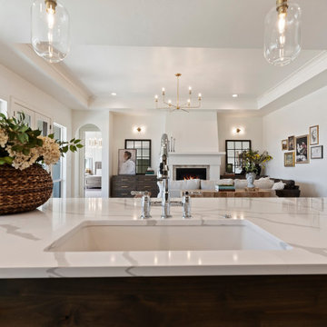 Logan River Modern Tudor Kitchen & Living Room