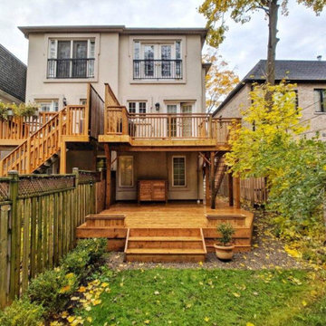 two storey cedar deck
