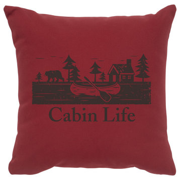 Image Pillow 16x16 Cabin Life Cotton Brick