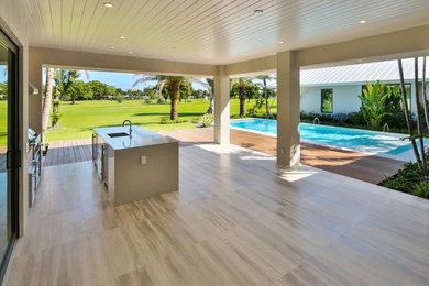 Beach style kitchen photo in Other