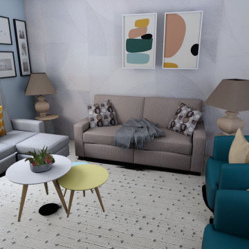 Boho/Mid-Century Living Room