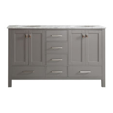 Gela Single Vanity, Gray, 60", Without Mirror