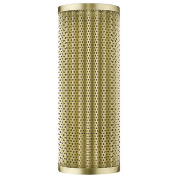 Acclaim Basetti Sconce, Gold/Gold Metal Cylindrical Shape