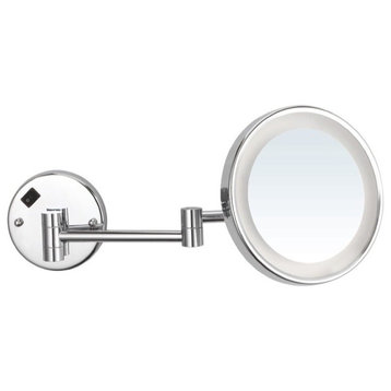 Round Lighted 3x Magnifying Mirror, Chrome