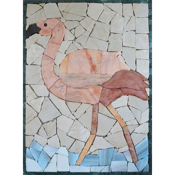 Pink Flamingo II, Mosaic Design 16"x21"