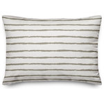 DDCG - Taupe Sketch Stripes Spun Poly Pillow, 14"x20" - This polyester pillow features a design of taupe sketch stripes to help you add a stunning accent piece to  your home. The durable fabric of this item ensures it lasts a long time in your home.  The result is a quality crafted product that makes for a stylish addition to your home. Made to order.