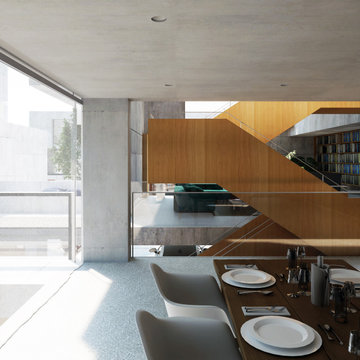 The Terraced House Reimagined - Dining to Living Room