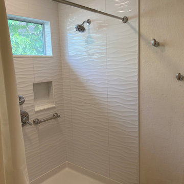 MASTER BATHROOM - Conversion to Handicap Walk-In Shower with Wave Tile