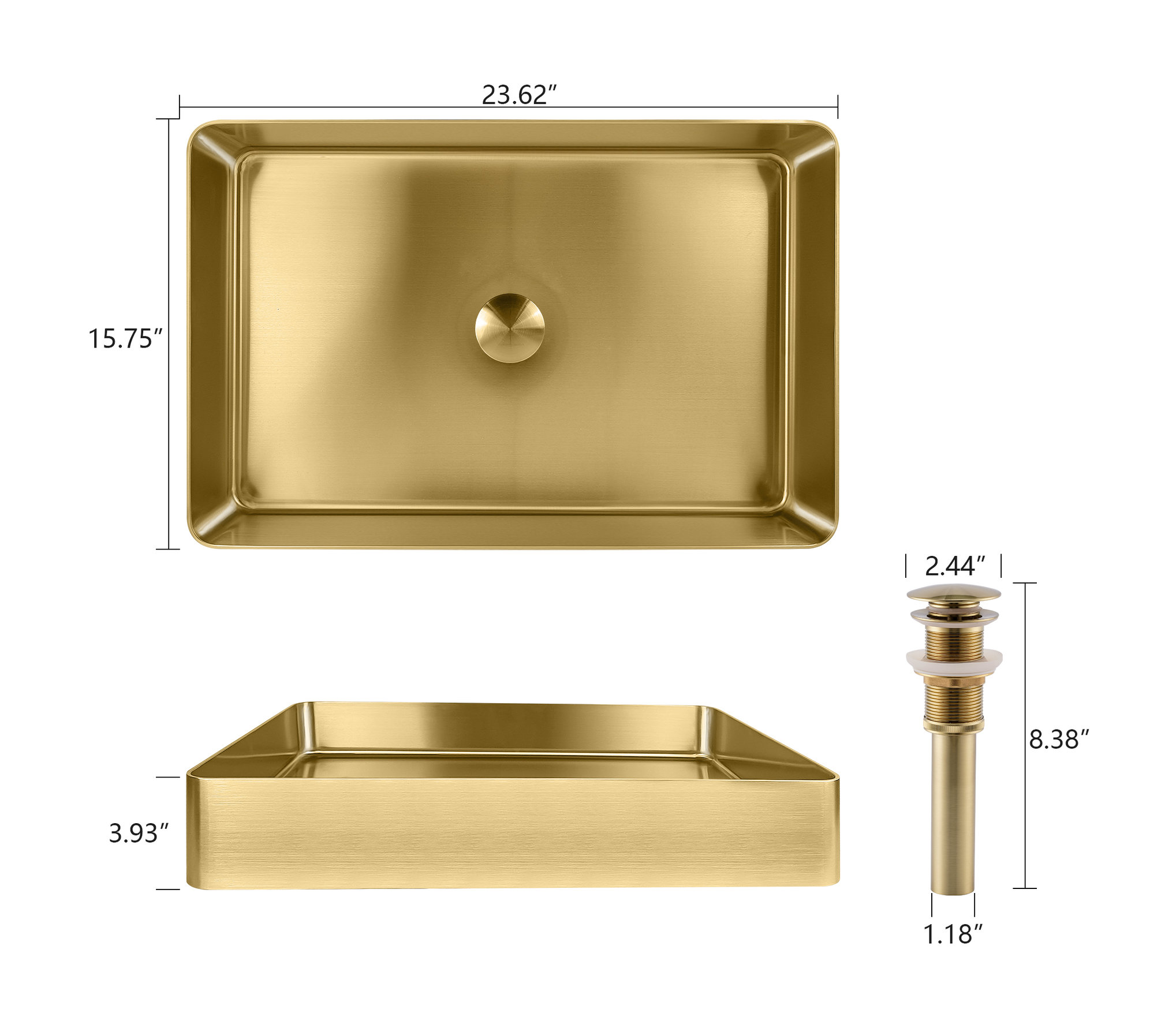 Rectangle Stainless Steel Modern Bathroom Sink - Contemporary ...