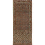 Apadana Rugs & Carpets - Rust 19th Century Handmade Persian Malayer Wool Rug With Allover Motif - Beautiful antique Malayer hand-knotted wool rug with a blue color field. This Persian rug has rust accents in a gorgeous traditional floral design.  This rug measures 4'9" x 10'6".