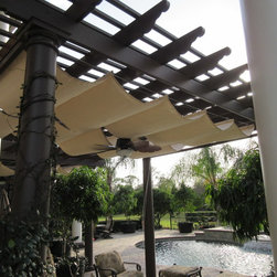 Retractable Wire Slide Shade Point Pergola Cover - Outdoor Decor