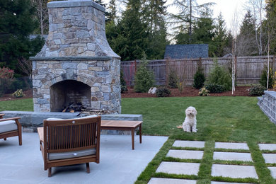 Example of a french country home design design in Seattle
