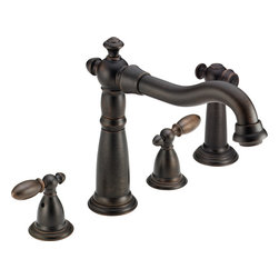Delta Victorian&reg; Two Handle Widespread Kitchen Faucet with Spray - Kitchen Faucets