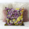 20" Purple Yellow Springtime Suede Throw Pillow