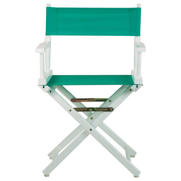 18" Director's Chair With White Frame, Teal Canvas