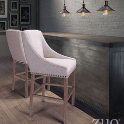 Zuo Indio Bar Chair Beige - Indoor Pub And Bistro Sets