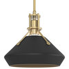 Henry with Chamfer Pendant, Modern Brass, Black Accents