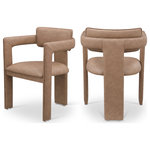 Meridian Furniture - Brenda Upholstered Dining Chair, Brown, Vegan Leather, Set of 2 - Indulge in the allure of the Brown Vegan Leather Brenda Dining Chair by Meridian Furniture. Its captivating design and luxurious finish elevate any space with effortless elegance. Crafted with precision and durability in mind, this stunning piece becomes the focal point of gatherings, fostering moments of connection and warmth. Embrace sophistication and style with the Brenda Dining Chair, a testament to exquisite taste and timeless beauty.