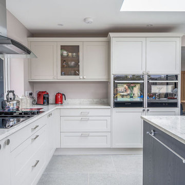 Aldana Kitchen in Taupe Grey & Slate Blue by Signature Kitchen Design