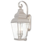 Livex Lighting Lights - Exeter Outdoor Wall Lantern, Brushed Nickel - Finished in brushed nickel with clear beveled glass, this outdoor wall lantern offers plenty of stylish illumination for your home's exterior.