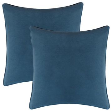 A1HC Soft Velvet Throw Pillow Covers Only, Set of 2, Teal, 12"x20"
