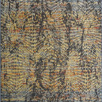 Rugs America - Rugs America Jarden JR40A Transitional Vintage Mustang Area Rugs, 5'x7' - This polypropylene and polyester area rug beautifully utilizes light and dark to create a gorgeous motif. A dark-colored backdrop sets a lovely stage for bright yellows and blues. Power-loomed, it is constructed with a thick, hi-lo pile that also boasts a soft touch. A striking dramatic piece with vintage notes, this accessory can add to traditional and contemporary styled rooms.Features