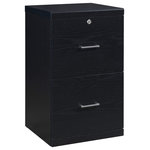 OSP Home Furnishings - Alpine 2-Drawer Vertical File With Lockdowel� Fastening System, Black Finish - Keep everything organized and secure with our 2-Drawer, locking vertical file cabinet. Attractive drawer pulls paired with euro-style easy glide hardware allows each drawer to open and close with ease. Letter size file capability with locking top drawer.  Simplify assembly with Lockdowel� fasteners, which are invisible, creating a tight joint and a finished look.  The Lockdowel� fastening system is designed to simply slide components into place for quick, sturdy assembly every time.