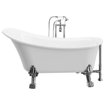 Dora 59" Freestanding Tub With Faucet