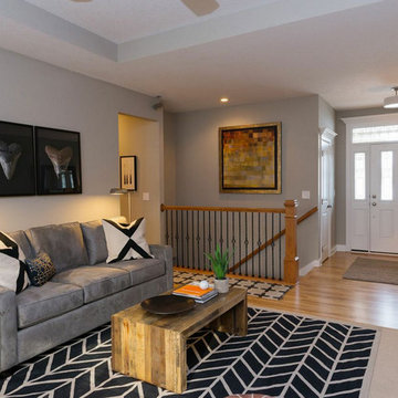 Transitional + Contemporary Living Room: A Gorgeous Mix of Black, White & Wood