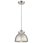 Innovations Lighting - Adirondack 1-Light 8" Cord Mini Pendant, Brushed Satin Nickel Shade - A truly dynamic fixture, the Ballston fits seamlessly amidst most decor styles. Its sleek design and vast offering of finishes and shade options makes the Ballston an easy choice for all homes.