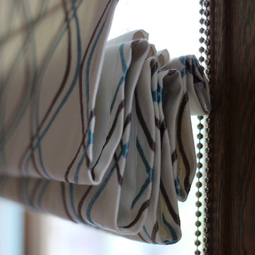 Classic master bedroom fabric blind