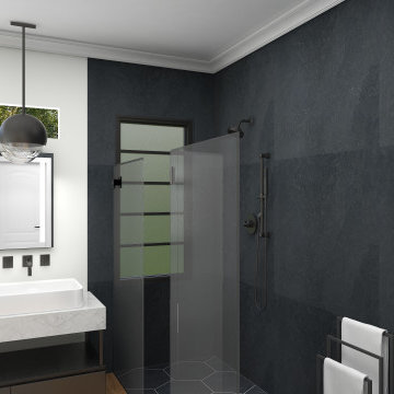 Primary Bath 3D Rendering for Client Presentation