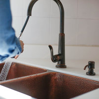 Rivera Copper 32" Double Bowl Undermount Kitchen Sink