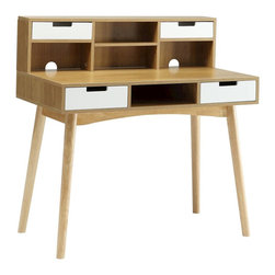Oslo Writing Desk with Hutch Brown - Products
