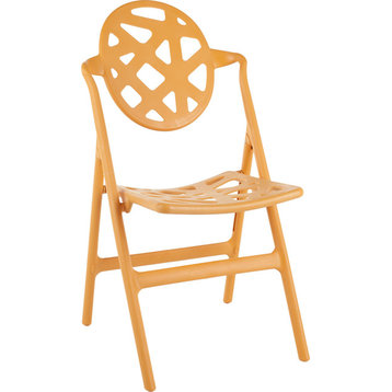 Kendall Folding Chairs, Set of 4, Orange