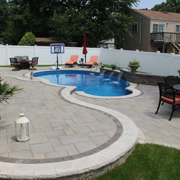 Swimming Pool Patio & Waterfall in Massapequa, NY