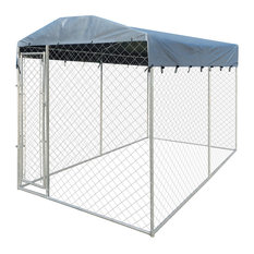 VidaXL Heavy Duty Outdoor Dog Kennel With Canopy Top, 200x400x235 cm