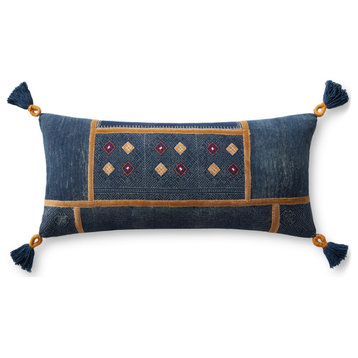 Loloi P0967 Navy / Multi 12" x 27" Cover Only Pillow