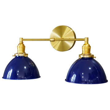 Sandpiper Blue and Brass 2-Shade Vanity Light
