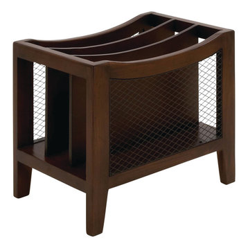 Brown Wood Traditional Magazine Rack Holder, 13 " x 15 " x 11 " 65336