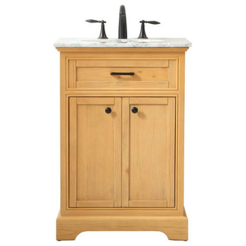 Elegant Decor VF15024NW 24" Single Bathroom Vanity, Natural Wood